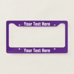 Create Your Own Royal Purple and White License Plate Frame