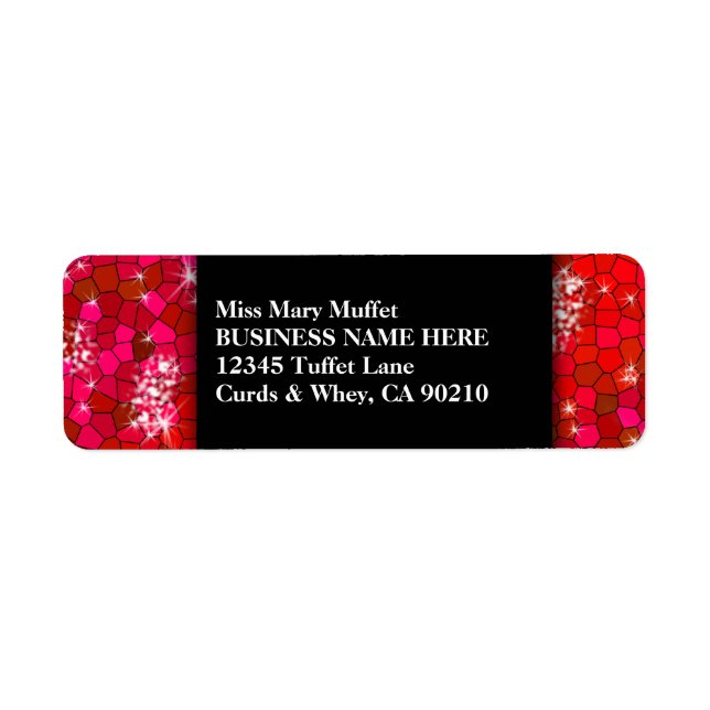 Create Your Own Ruby Red Rhinestone Glitter Bling Label (Front)