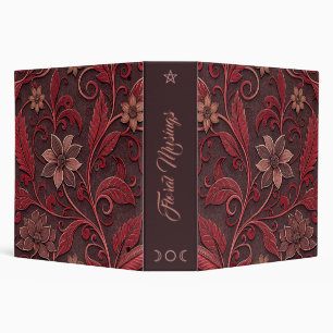 Create Your Own Ruby Red Vintage Flowers 3 Ring Binder