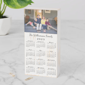 Create Your Own Rustic 2023 Photo Calendar Wooden Box Sign