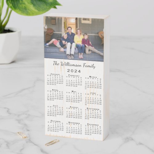 Create Your Own Rustic 2024 Photo Calendar Wooden Box Sign