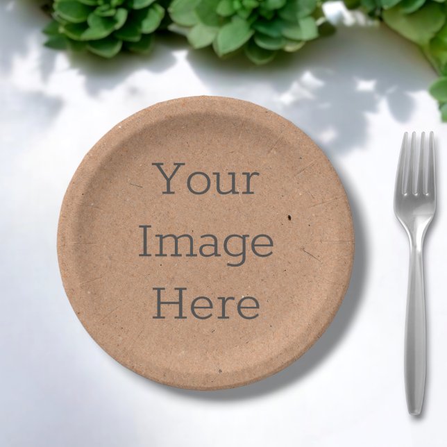 Create Your Own Rustic Brown Kraft Disposable Paper Plates (Creator Uploaded)