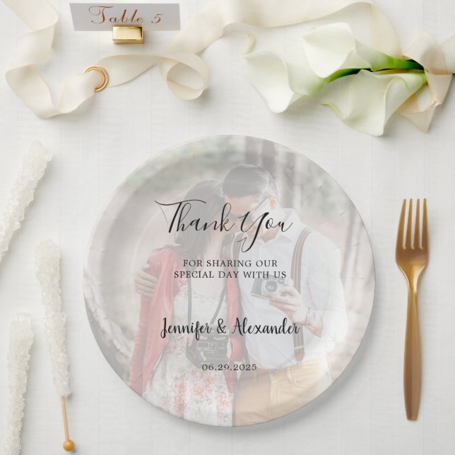 Create your own rustic country photo wedding paper plates (Wedding)