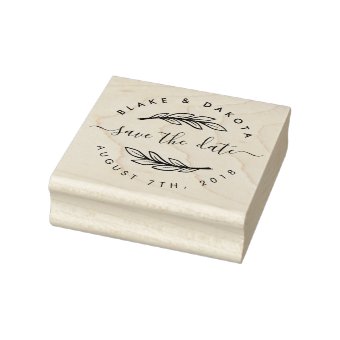 Create Your Own Rustic Custom Modern Save The Date Rubber Stamp | Zazzle