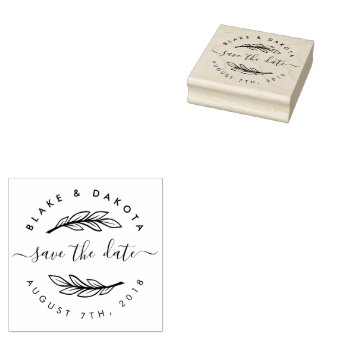 Create Your Own Rustic Custom Modern Save The Date Rubber Stamp | Zazzle