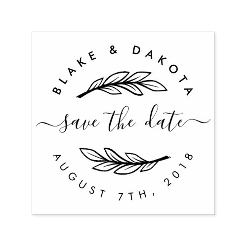 Create Your Own Rustic Custom Modern Save The Date Self_inking Stamp