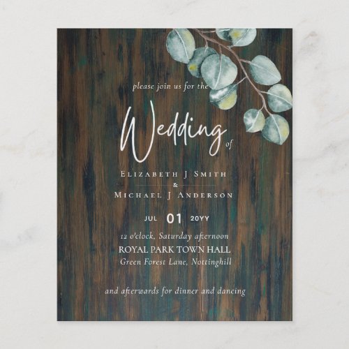 Create Your Own RUSTIC Eucalyptus Wedding Flyer