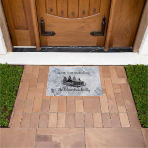 Create your own rustic family mountain lodge image doormat