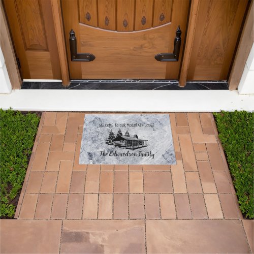 Create your own rustic family mountain lodge image doormat