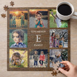 Create your own rustic family photo collage jigsaw puzzle<br><div class="desc">Create your own most beautiful family photo collage puzzle.
Family name and monogram,  photo collage jigsaw puzzle
You can personalize it and add your most beautiful photos,  add your name and monogram. Great fun !</div>
