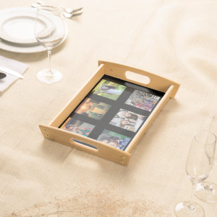 Create your own rustic family photo collage serving tray