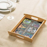 Create your own rustic family photo collage serving tray<br><div class="desc">Create your own family photo collage on rustic wood serving tray.
Add your own 6 photos and name to create a very personal and unique serving tray.</div>