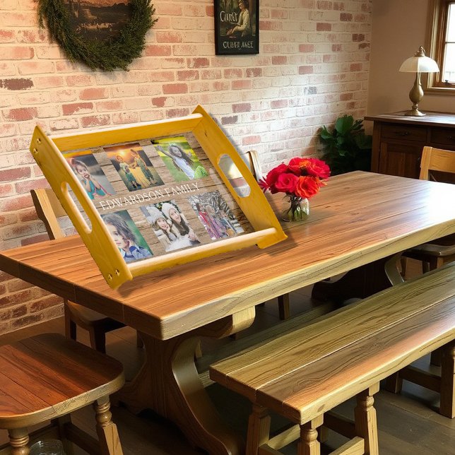 Create your own rustic family photo collage serving tray (Create your own rustic family photo collage serving tray. Very unique serving tray.)