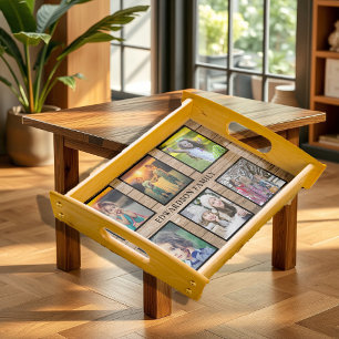 Create your own rustic family photo collage serving tray