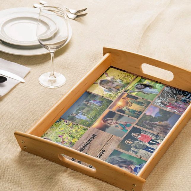 Create your own rustic family photo collage serving tray (Creator Uploaded)