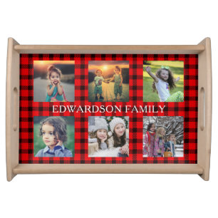 Create your own rustic family photo collage serving tray