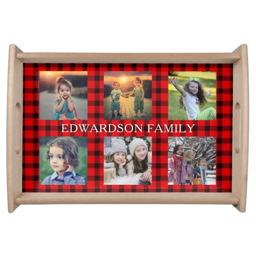 Create your own rustic family photo collage serving tray