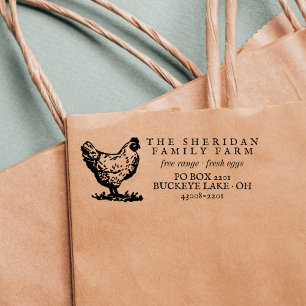 Create Your Own Rustic Hen Farm Return Address Self-inking Stamp