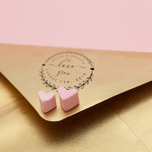 Create Your Own Rustic Let Love Grow Wedding Date Rubber Stamp