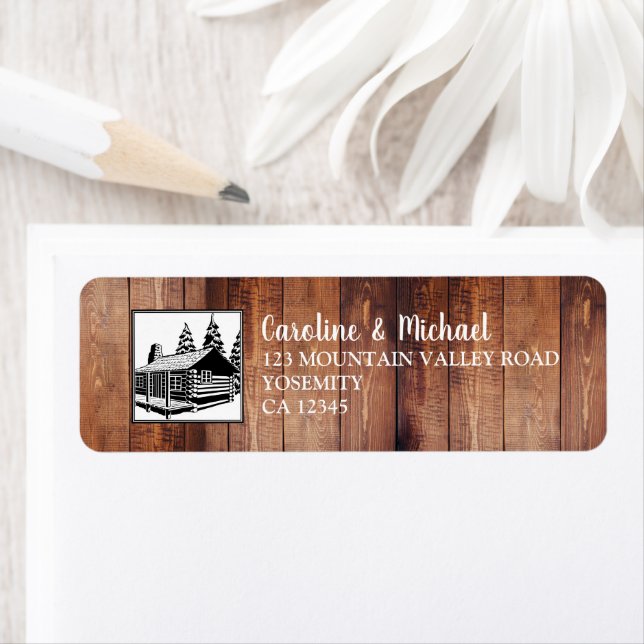 Create your own rustic mountain lodge cabin label (Insitu)