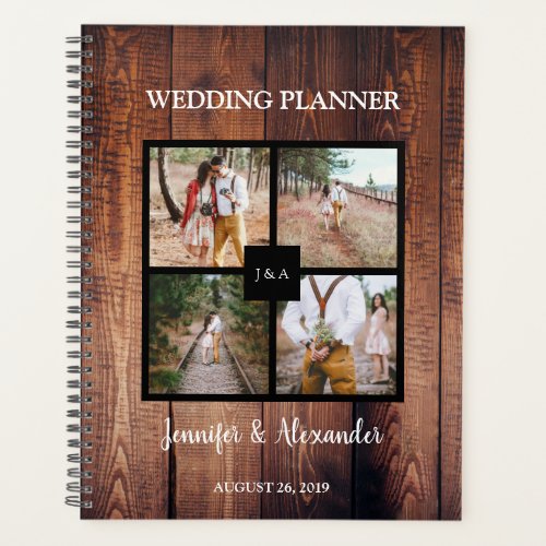Create your own rustic photo collage wedding planner