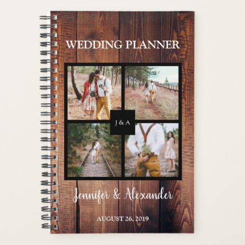 Create your own rustic photo collage wedding planner