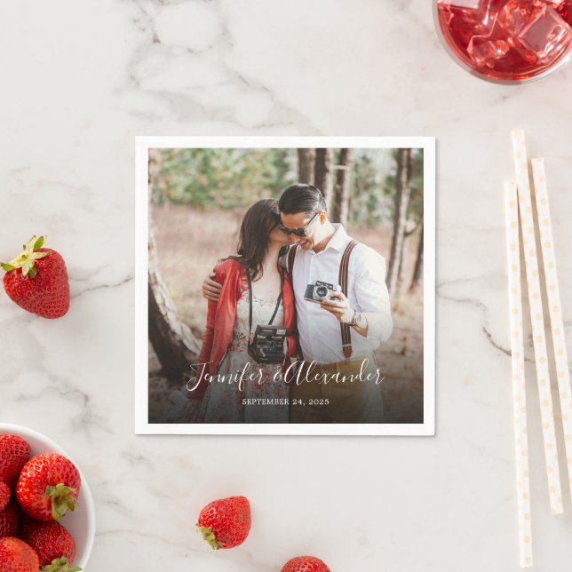Create your own rustic photo country wedding napkins (Insitu)