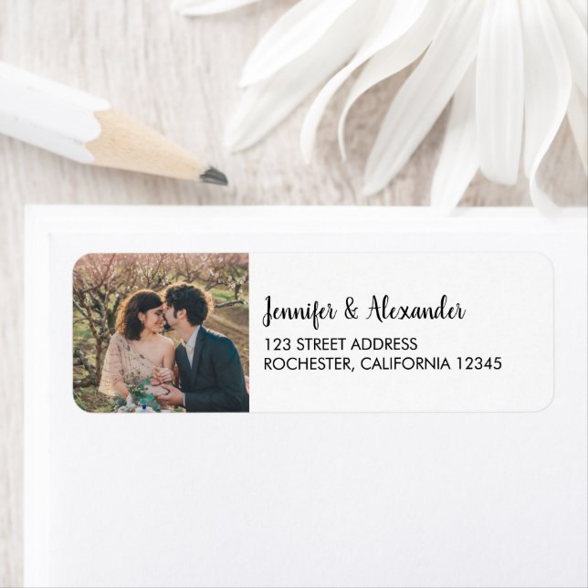 Create your own rustic photo Wedding Label (Insitu)