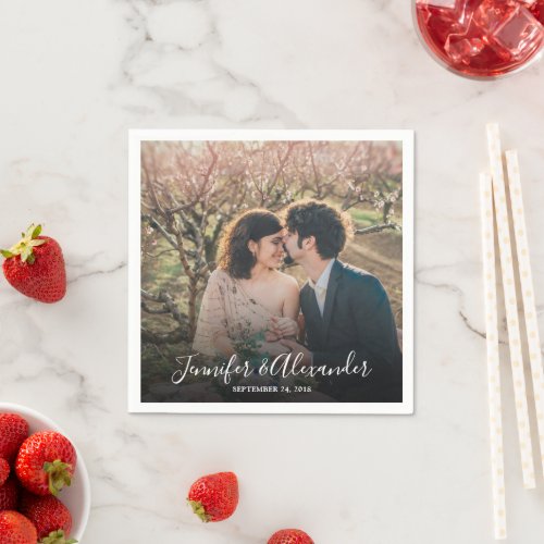 Create your own rustic photo wedding napkins