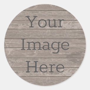 Create Your Own Rustic Weathered Wood Board Slats Classic Round Sticker