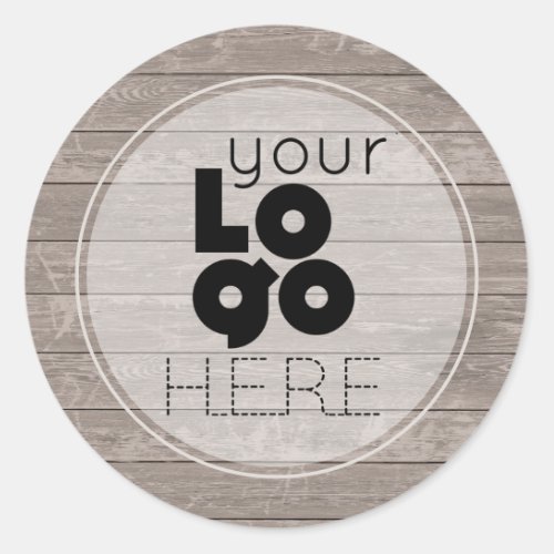 Create Your Own Rustic Weathered Wood Boards Logo Classic Round Sticker