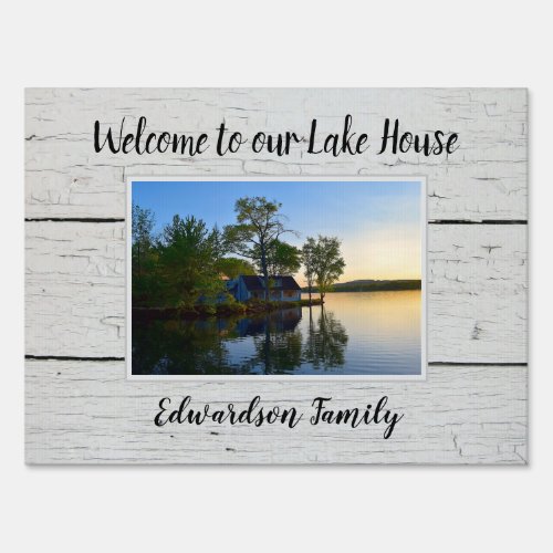 Create your own rustic welcome to lake house sign