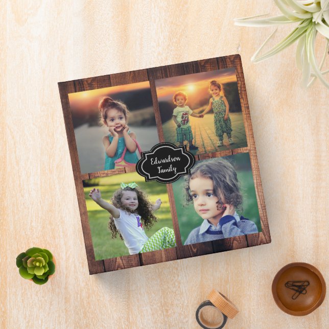 Create your own rustic wood family photo 3 ring binder (In Situ)
