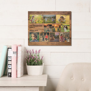 Create your own rustic wood family photo collage wall art