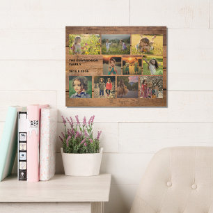 Create your own rustic wood family photo collage wall art