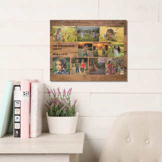 Create your own rustic wood family photo collage wall art