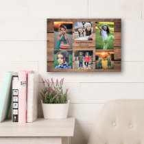 Create your own rustic wood family photo collage wall art