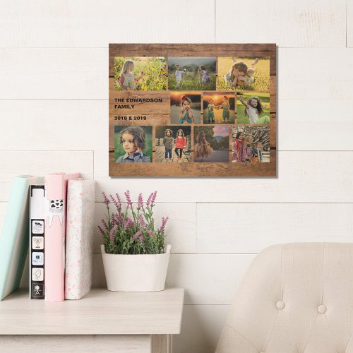 Create your own rustic wood family photo collage wood wall art