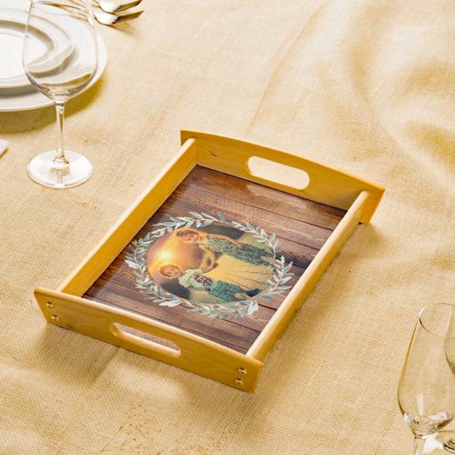 Create your own rustic wood leaves photo serving tray