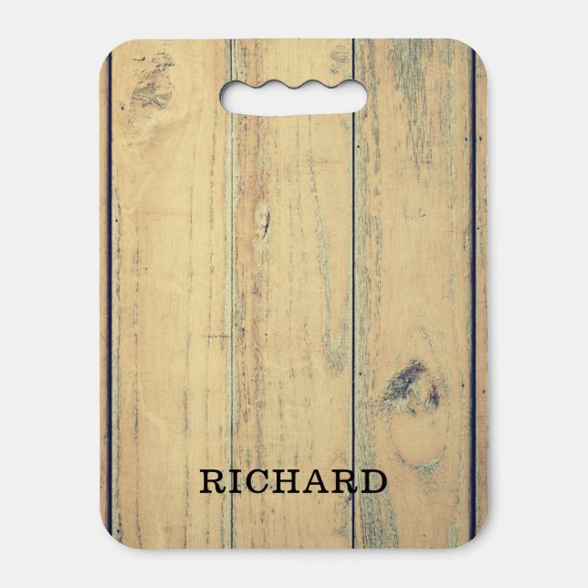 Create Your Own Rustic Wood Personalized Seat Cushion (Front Vertical)