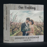 Create your own rustic wood photo wedding 3 ring binder<br><div class="desc">Create your own rustic barn wood photo wedding album.
You can add your own photos,  names and text and create a very personal and unique wedding album.</div>