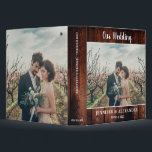 Create your own rustic wood photo wedding album 3 ring binder<br><div class="desc">Create your own rustic barn wood photo wedding album.
You can add your own photos,  names and text and create a very personal and unique wedding album.</div>