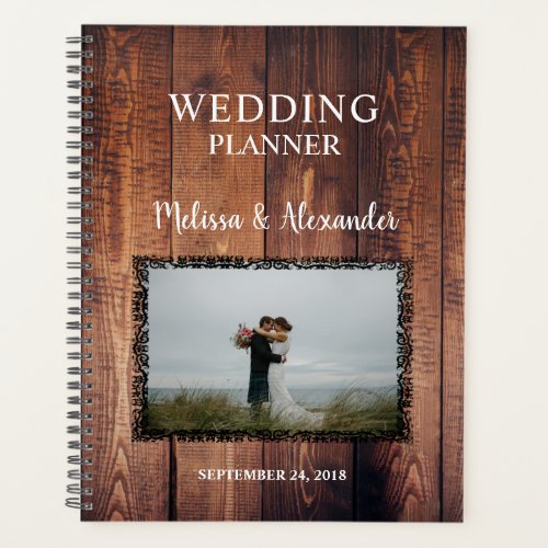 Create your own rustic wood photo Wedding planner