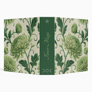 Create Your Own Sage Green Mum Vintage Floral 3 Ring Binder