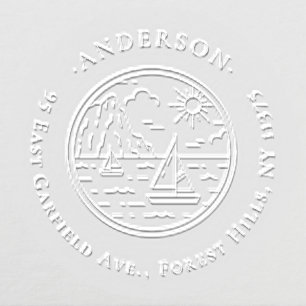 Create Your Own Sailboats Custom Return Address Embosser