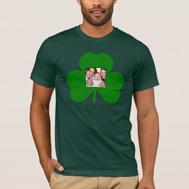 Create Your Own Saint Patrick's Day Shamrock Photo T-Shirt (Front)