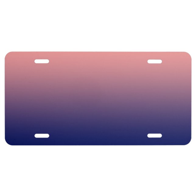 Create your own | salmon pink to blue gradient license plate (Front)