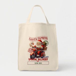 Create Your Own Santa Biker Gift Sack Tote Bag
