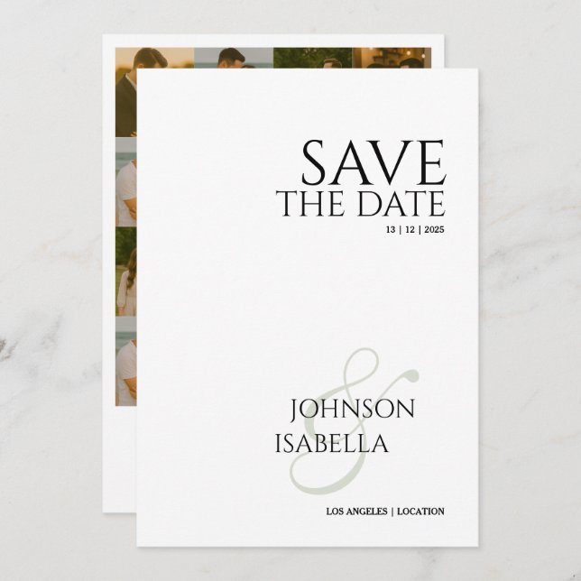 Create your own save the date card (Front/Back)