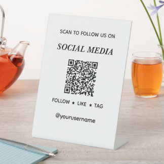 Create Your Own Scan To Follow Social Media QR Pedestal Sign